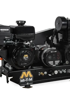 Mi-T-M AG2-SM14-B - Base-Mount Two Stage Gasoline Combination Air Compressor / Generator Free Returns